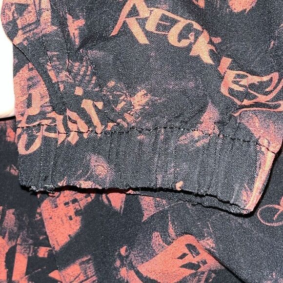 Streetwear Society Cargo Pants Black Red Words Size L 28x28 Y2K Edgy Punk - Picture 5 of 11